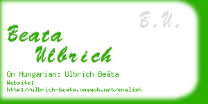 beata ulbrich business card